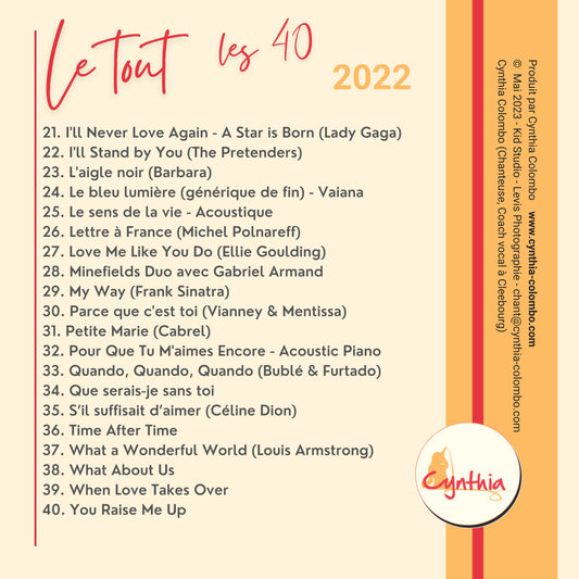 2022 Les 40 titres de 2022 - En MP3