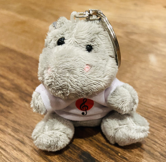 Porte-Clés Hippopotame gris avec note de musique